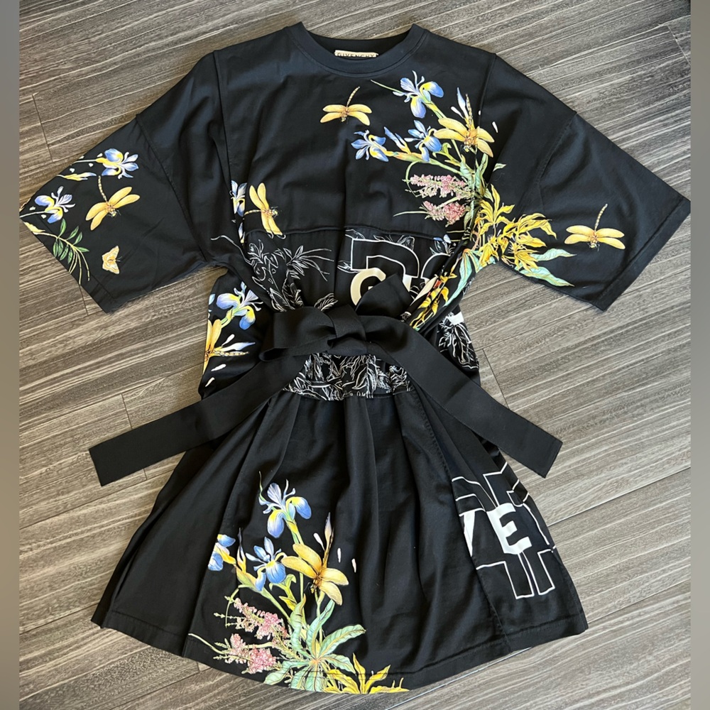Givenchy Floral Print Belted T-shirt Dress